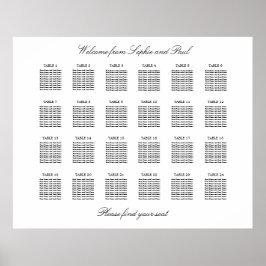 24 Tabelle Elegantes Minimalistisches Sitzdiagramm Poster