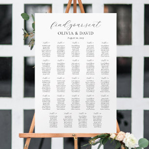 24 Tabellen Einfach Sitzplan finden Poster