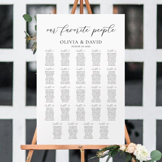 24 Tabellen Unsere Lieblings-Sitzkarte Poster (Von Creator hochgeladen)