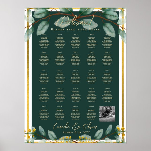 24 Tischübersicht mit Namen, Begrüßung des FOTOS Poster (Vorne)