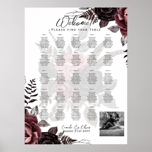 24 Tischübersicht mit Namen, Begrüßung des FOTOS Poster (Vorne)