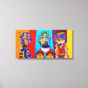 24" X 12" STRETCHED LEINWAND ABSTRAKT LADIES DRUCK