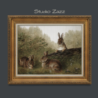 24 x 18 '' Vintage Kaninchenmalerei Poster