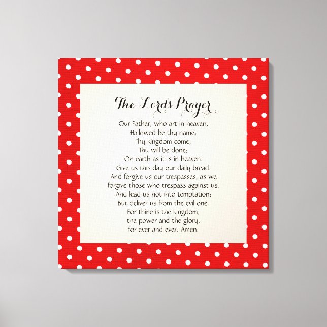 24 x 24 Das Gebet des Herrn Leinwanddruck (Vorderseite)