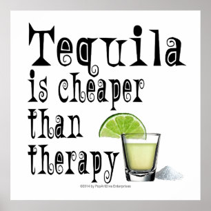 24" X 24" POSTER - TEQUILA, KÄPFER ALS THERAPIE
