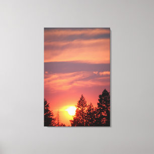 24" x 36" 2 Panel Leinwand Rosa Sonnenuntergang in