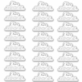 24 x Rücksendeadresse Klassische Signatur Schwarz- Aufkleber