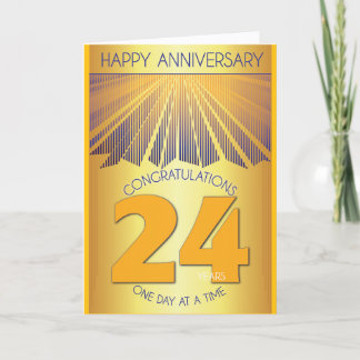 24 Year Sober Anniversary | Golden Ray 12 Step Karte