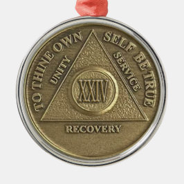 24 Year Sober Anniversary Medallion | Recovery Ornament Aus Metall