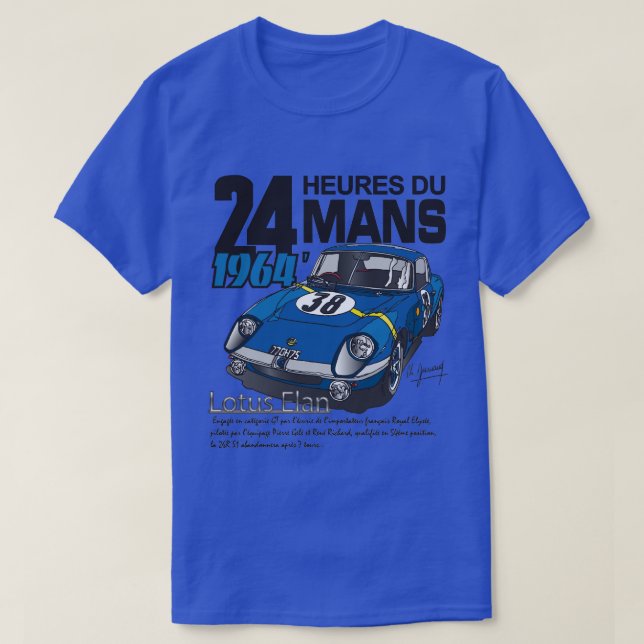 24H-T-Shirt von Le Mans 1964, Blue T-Shirt (Design vorne)