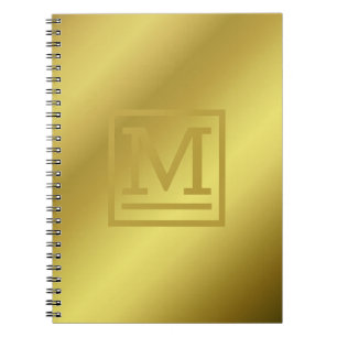 24K Gold Block Mit Monogramm Notebook Notizblock