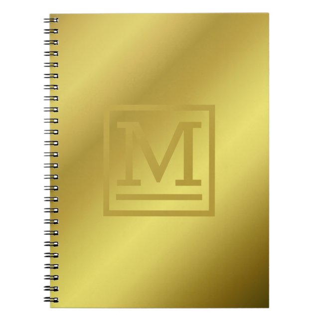 24K Gold Block Mit Monogramm Notebook Notizblock (Vorderseite)