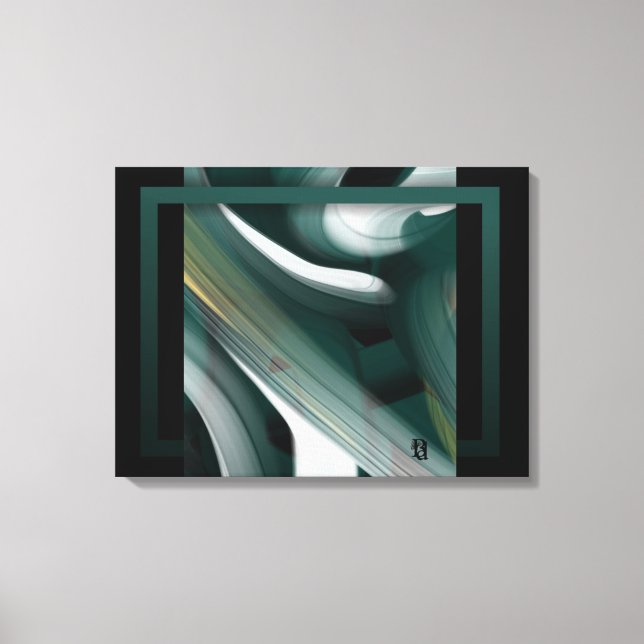 24x18" Trend Abstrakte Kunst Leinwand Schwarz Weiß (Vorderseite)