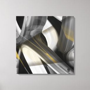 24x24" Trend Abstraktes Kunstleinwand Schwarz Weiß Leinwanddruck