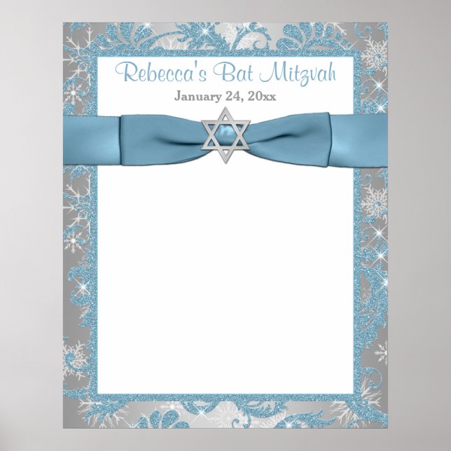 24x30 Bat Mitzvah Sign-In Poster Winter Wonderland (Vorne)