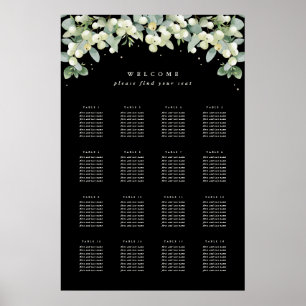 24x36" 16 Tische mit 8 Sitzen Chart Poster