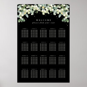 24x36" 20 Tische Hochzeits-Sitzplan Poster für 8 P