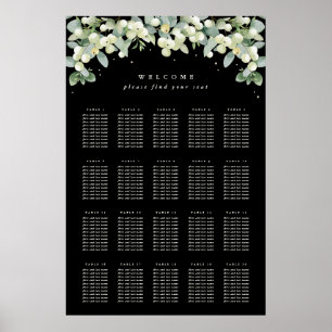 24x36" 20 Tische mit 10 Sitzen Chart Poster