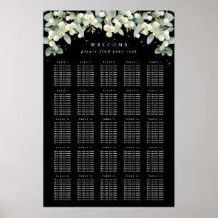 24x36" 25 Tische Sitzplan Poster mit 10 Plätzen