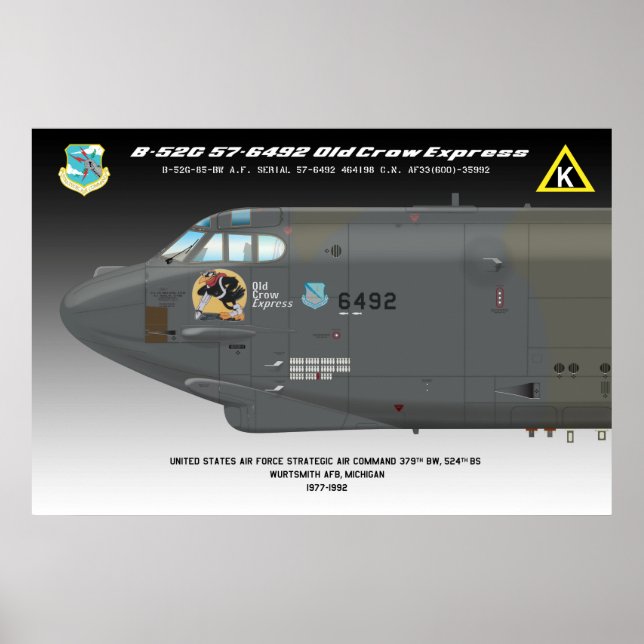 24x36 B-52G "Old Crow Express" Poster (Vorne)