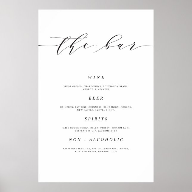 24x36 Hochzeitsbar-Schild Poster Druck (Vorne)