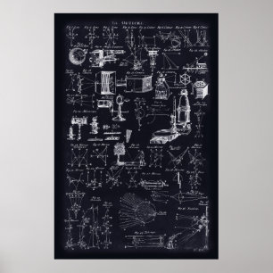 24x36"-Table of Optics (Blueprint)-POSTER Poster
