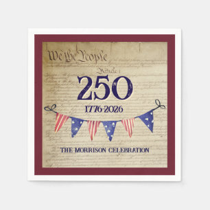 250. 4. Juli Vintage Patriotische USA-Party Serviette