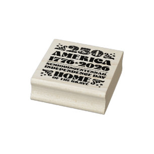 250 America Independence Day 2026 Wood Art Briefma Gummistempel