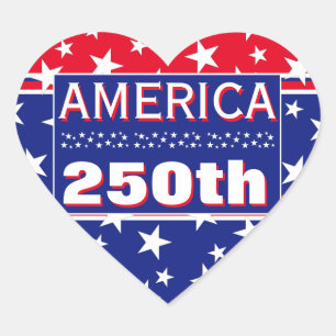 250 AMERIKA Herz-Aufkleber