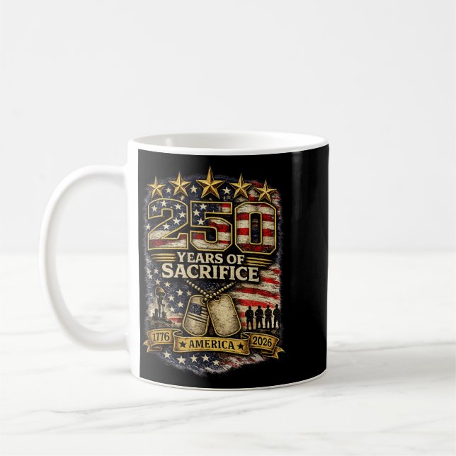250 Amerika Liberty 4. Juli Design Kaffeetasse (Links)