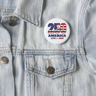 250 Amerika Patriotisches Flaggen-Design 1776 20 Button