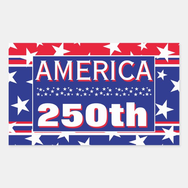 250 AMERIKA RECHTECKIGER AUFKLEBER (Vorderseite)