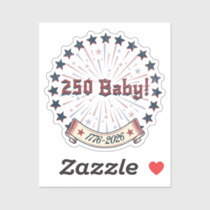 250 Baby America 250 Patriotisches Feuerwerk-Desig Aufkleber