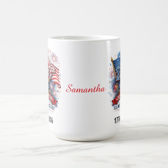 250. Feier zum US-Unabhängigkeitstag 1776 - 2026 Kaffeetasse (Mittel)