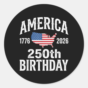 250. Geburtstag 250 Jahre Amerikanisch 1776 2026 U Runder Aufkleber