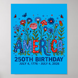 250. Geburtstag 250 Jahrestag 250 Jahre USA 4. Poster