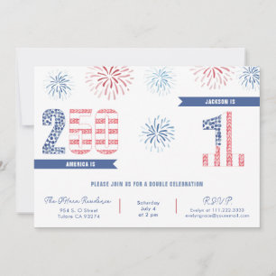 250. Geburtstag Amerika & 1. Geburtstagsfeier Einladung