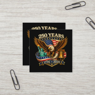250. Geburtstag Amerika, USA 250. Jubiläum, Semiqu Quadratische Visitenkarte