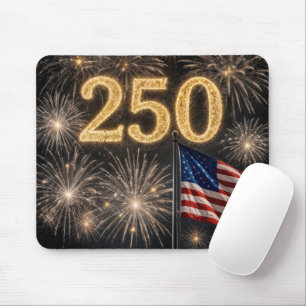 250. Geburtstag der amerikanischen Flagge und Feue Mousepad