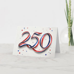 250. Geburtstag der USA - Patriotic Ribbon und Ste Karte