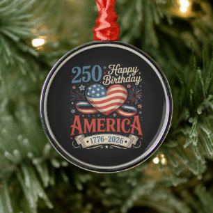 250. Geburtstag USA 250 Jahre Ornament Aus Metall