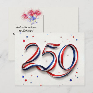 250. Geburtstags-Patrouillenband und Sterne der US Postkarte