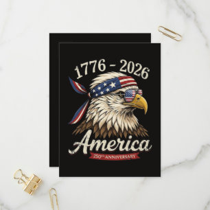 250 Jahr Amerika 1776 2026 Adler Vintage Einladungspostkarte