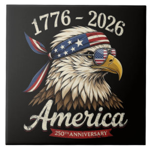 250 Jahr Amerika 1776 2026 Adler Vintage Fliese