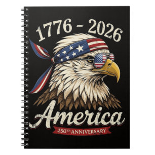 250 Jahr Amerika 1776 2026 Adler Vintage Notizblock