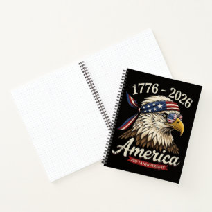 250 Jahr Amerika 1776 2026 Adler Vintage Notizbuch