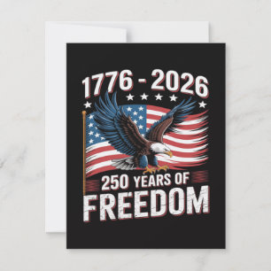 250 Jahre 1776 2026 250. 4. Juli Feiertagskarte