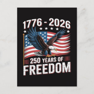 250 Jahre 1776 2026 250. 4. Juli Postkarte