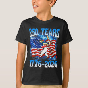 250 Jahre 1776 2026 250. Baseball Amerikanische Fl T-Shirt