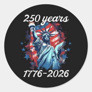 250 Jahre 1776 2026 250. Geburtstag 4. Juli Runder Aufkleber